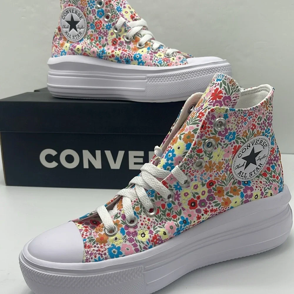 Converse WMNS Platform Sneakers A14968C CTAS MOVE HI WHITE/CACTUS BUD
